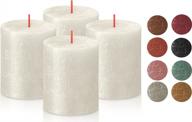 illuminate your space with bolsius 4 pack ivory metallic pillar candles: premium quality, eco-friendly wax, dripless & smokeless, 35 hour burn time! logo