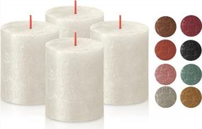 img 4 attached to Illuminate Your Space With BOLSIUS 4 Pack Ivory Metallic Pillar Candles: Premium Quality, Eco-Friendly Wax, Dripless & Smokeless, 35 Hour Burn Time!