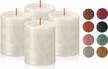 illuminate your space with bolsius 4 pack ivory metallic pillar candles: premium quality, eco-friendly wax, dripless & smokeless, 35 hour burn time! logo