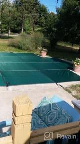img 8 attached to 18X36Ft Inground Pool Safety Cover W/ 4X8Ft Center End Steps - Happybuy Green Mesh Solid Winter Protection