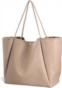 img 4 attached to Luxury HOXIS Oversize Vegan Leather Tote Women Weekender Bag - Perfect For Shopping, Travel & Everyday Use!