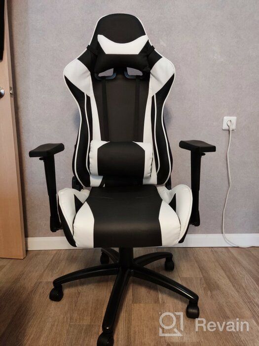 img 1 attached to Computer chair Everprof Lotus S6 gaming, upholstery: imitation leather, color: black/white review by Jnis Bukovskis ᠌