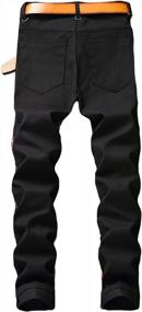 img 3 attached to 👖 Enrica Men's Slim Fit Ripped Distressed Jeans with Patches Pants