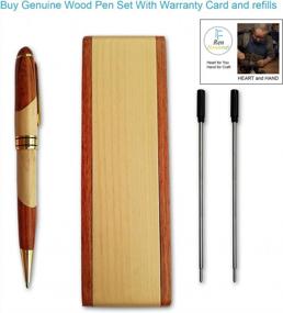 img 3 attached to Experience Elegance: Luxury Wooden Ballpoint Pen Gift Set With Business Pen Case Display And Gel Ink Refills