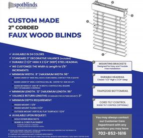 img 3 attached to Custom 2-Inch Faux Wood Horizontal Blinds For Privacy & Light Control - Window Treatments (18" To 23 7/8" X 12" To 29 7/8")