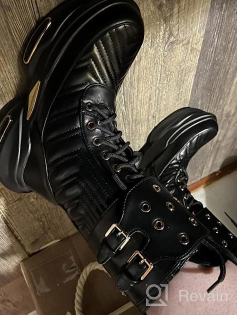 img 1 attached to Vivianly Lace-Up Platform Ankle Booties With Zipper For Women - Comfortable And Stylish Flat Boots review by Chris Jenkins