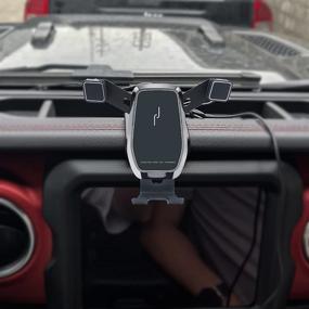 img 4 attached to BeHave Car Phone Holder for Jeep Wrangler - Air Vent Mount for 2018-2021 Models - Custom Fit Phone Mount Compatible with All Phones