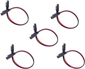 img 1 attached to 🔌 Wadoy 2 Pin SAE Wire Harness Connector, 14 Gauge Heavy-Duty Battery Cable with 10'' Leads - Pack of 5, High Capacity