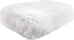 img 2 attached to 🐶 Bessie and Barnie Snow White Plush Faux Fur Rectangle Pet Bed - Extra Luxury Shag - Available in Multiple Sizes