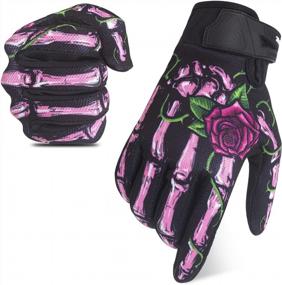 img 4 attached to Non-Slip Skeleton Motorcycle Gloves For Men And Women - RIGWARL Touchscreen Joker Cycling, Dirt Bike, Mountain Bike Riding Gloves.
