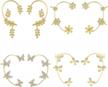 women's snowflake zircon butterfly ear cuffs - non-piercing crawler climber earrings logo