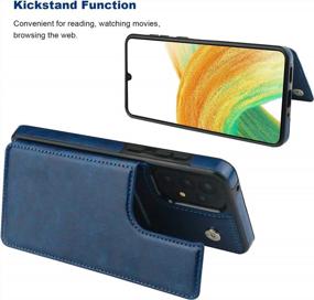 img 1 attached to Samsung Galaxy A33 Wallet Case With Card Holder - ONETOP PU Leather Cover With Kickstand, Card Slots, Double Magnetic Clasp And Shockproof Protection For 5G 6.4 Inch (Blue)