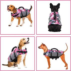 img 1 attached to 🐶 Camo Dog Life Jacket: Adjustable Pet Safety Vest for Swimming, Surfing, and Kayaking - Reflective, Ripstop, and Equipped with Rescue Handle