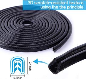 img 3 attached to 🚗 Car Door Edge Guards Plate Protection (2 Rolls), Car Door Strip for Anti-Collision, Car Door Seal Strip, Car Door Collision Protection, U-Shaped Rubber Edge Protection Plate for Vehicles.