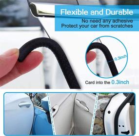 img 2 attached to 🚗 Car Door Edge Guards Plate Protection (2 Rolls), Car Door Strip for Anti-Collision, Car Door Seal Strip, Car Door Collision Protection, U-Shaped Rubber Edge Protection Plate for Vehicles.