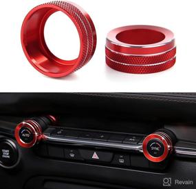 img 4 attached to 🔴 ANFOKAS 2pcs Mazda 3 6 CX-5 CX-30 Accessories - Red AC Button Switch Cover Trim, Console Decor Sticker 2022 2021 2020