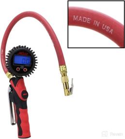 img 1 attached to 🔧 Milton Heavy-Duty Tire Pressure Gauge and Inflator with Lock-on Chuck S-568, Easy-to-Read 0.1 Display, Ergonomic Pistol Grip Handle, 20” Hose, 255 PSI Max Pressure, 1/4" NPT (PSI, kPa, Bar, and kg/cm2)