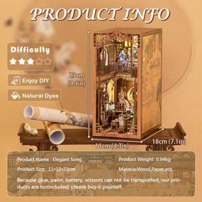img 2 attached to Create Your Dream Book Nook With CUTEBEE'S DIY Dollhouse Bookshelf Insert Kit – Includes LED Light And Elegant Song Bookends