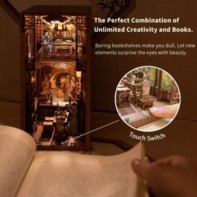 img 3 attached to Create Your Dream Book Nook With CUTEBEE'S DIY Dollhouse Bookshelf Insert Kit – Includes LED Light And Elegant Song Bookends