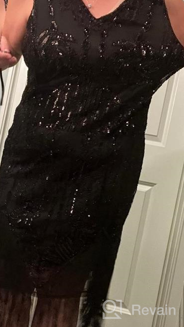 img 1 attached to Great Gatsby Style Women'S Sequin-Beaded Dress With V-Neckline, Long Fringe, And 'Roaring Twenties' Flair - Perfect For 1920S-Themed Parties And Flapper Fashion Enthusiasts review by Sandy Vaughn