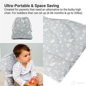 img 2 attached to 👶 BabyToLove Pocket Seat: Portable High Chair for Travel - Lightweight, Easy to Carry, Green Tropic Must-Have