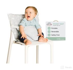 img 4 attached to 👶 BabyToLove Pocket Seat: Portable High Chair for Travel - Lightweight, Easy to Carry, Green Tropic Must-Have