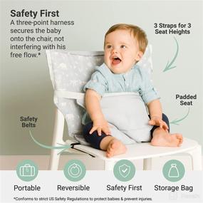 img 3 attached to 👶 BabyToLove Pocket Seat: Portable High Chair for Travel - Lightweight, Easy to Carry, Green Tropic Must-Have