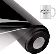 matte black permanent vinyl roll 12"x55ft - pet backing adhesive for cricut, signs, car decal & craft cutters. logo