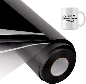 img 4 attached to Matte Black Permanent Vinyl Roll 12"X55Ft - PET Backing Adhesive For Cricut, Signs, Car Decal & Craft Cutters.