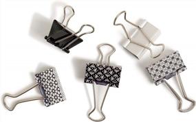 img 3 attached to 32Mm Moroccan Monochrome Silver Prong Binder Clips, U Brands Office Organization Supplies, 36 Count
