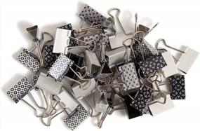 img 1 attached to 32Mm Moroccan Monochrome Silver Prong Binder Clips, U Brands Office Organization Supplies, 36 Count