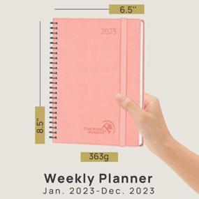 img 3 attached to Pink Vegan Leather Soft Cover 2023 Planner With Hourly Schedule, Vertical Weekly Layout, Monthly Expense & Notes, And Inner Pocket - 6.5" X 8.5" Agenda