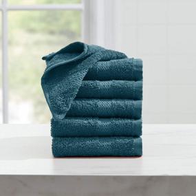 img 2 attached to Refresh Your Bathroom With BrylaneHome'S Peacock Blue 6 Piece Washcloth Set