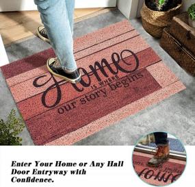img 3 attached to ROSMARUS Outdoor Welcome Mat With Anti-Slip Backing - Spinning Fall Doormat For Entryway Floor, Patio, And Porch Decor - Shoe And Boot Tray For Home Entrance - 17” X 30” Carpets And Mats