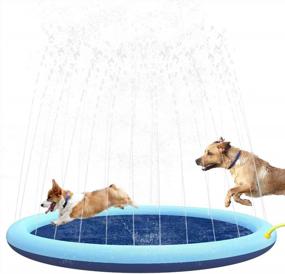 img 4 attached to Durable Non-Slip Splash Sprinkler Pad For Dogs & Kids - Outdoor Play Mat Pool Bath Wading Toy