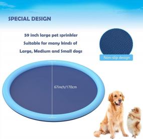 img 3 attached to Durable Non-Slip Splash Sprinkler Pad For Dogs & Kids - Outdoor Play Mat Pool Bath Wading Toy