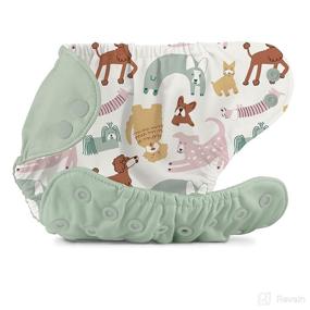 img 2 attached to 🩲 Esembly Waterproof Cloth Diaper Cover: Leak-Proof Swim Diaper with Snap Closure – Size 1 (7-17lbs)