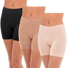 img 4 attached to Ultimate Comfort: Rene Rofe 3-Pack Seamless Slip Shorts For Women - Perfect For Under Dresses