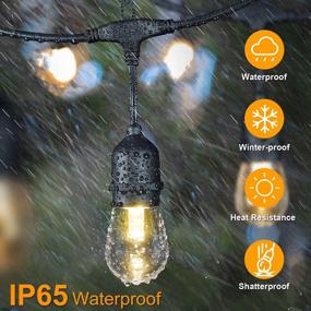 img 1 attached to 🌞 Mlambert 2 Pack 48FT Dimmable Solar String Lights Outdoor - 3-Color in 1, Remote Control Included - Waterproof & Shatterproof LED Bulbs for Café, Yard - Indoor/Outdoor Solar Patio Lights