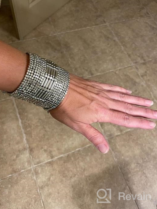 img 1 attached to The Stylish Tribal Chic Silver Metal Spiral Cuff/Bracelet for Girls/Women review by Kyle Earley