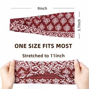 img 3 attached to 🌸 Wide Huachi Boho Headbands for Women - Non Slip Summer Hair Bands for Yoga, Workout, and Women's Hair