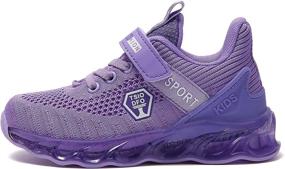 img 3 attached to TSIODFO Sneakers Knitted Breathable Athletic Girls' Shoes : Athletic