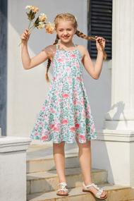 img 1 attached to Colorful Retro Twirl Swing Dresses For Girls: Loveternal'S Summer Spaghetti Strap Cami Dress In Sizes 4-13 For Casual Above Knee Style