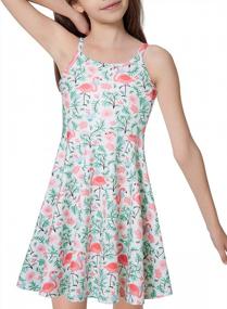 img 2 attached to Colorful Retro Twirl Swing Dresses For Girls: Loveternal'S Summer Spaghetti Strap Cami Dress In Sizes 4-13 For Casual Above Knee Style