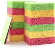 effortless cleaning: 12-count non-scratch scrub sponges - heavy duty scouring power for dishes, pots and pans logo