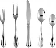 fortessa forge 20-piece stainless steel flatware set for 4, complete place setting logo