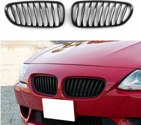 img 3 attached to BMW Z4 E85 E86 2003-2008 Front Fence Grill Grille ABS Carbon Fiber By Topteng
