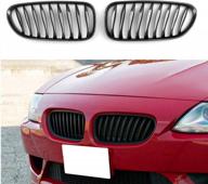 bmw z4 e85 e86 2003-2008 front fence grill grille abs carbon fiber by topteng logo