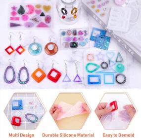 img 2 attached to Resin Molds For Jewelry, Paxcoo 678Pcs Earring Making Kit With 28Pcs Earring Epoxy Molds And 650Pcs Earring Hooks, Jump Rings For Resin Jewelry, Pendants, Resin Crafts, DIY Earring