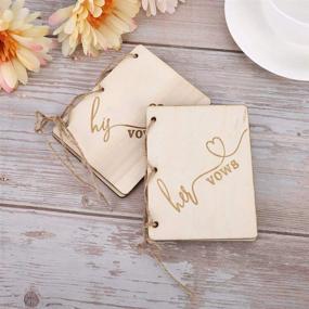 img 2 attached to Fdit 2Pcs Wedding Vows Book Wood Hemp Rope Guestbooks Keepsakes Bridal Shower Gifts Wedding Decoration His And Her(#2)